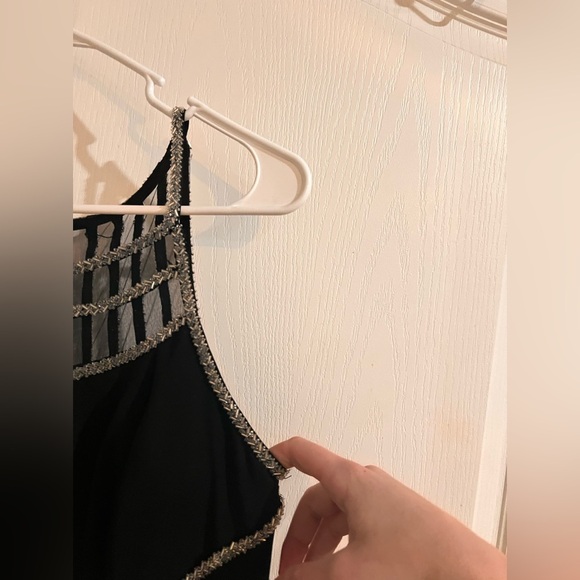 FINAL PRICE Gianni Bini Black Spaghetti Strapped Prom Dress - Picture 7 of 8